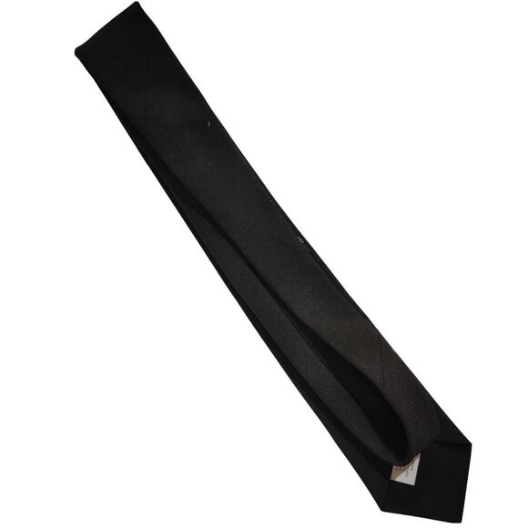 Vintage 2-1/2" wide AAFES black tie (55% Dacron / 45% Wool, Cert #8-2306B) - Picture 5 of 5